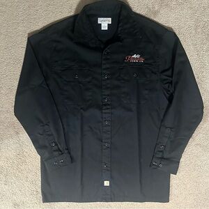 Carhartt Men's Black Long-Sleeve Button-Down Work Shirt with Chest Logo